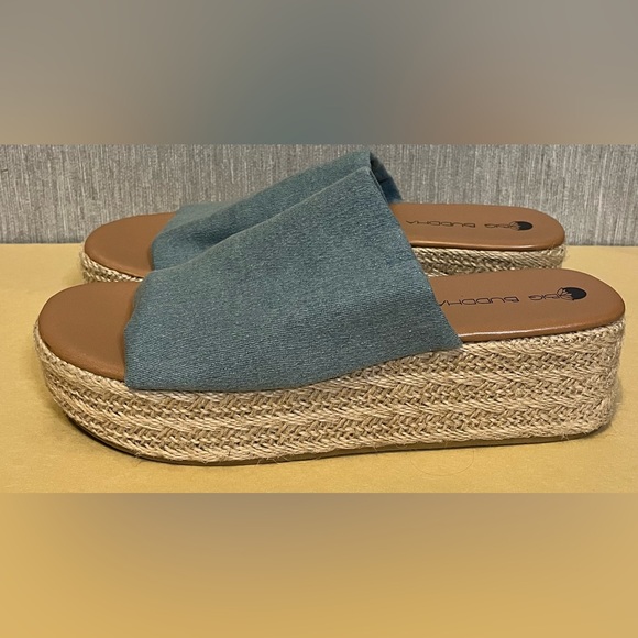 Big Buddha Denim Espadrille Platform Sandals size 10 - Picture 2 of 11
